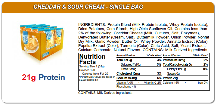 Quest Protein Chips - Cheddar & Sour Cream Ingredients