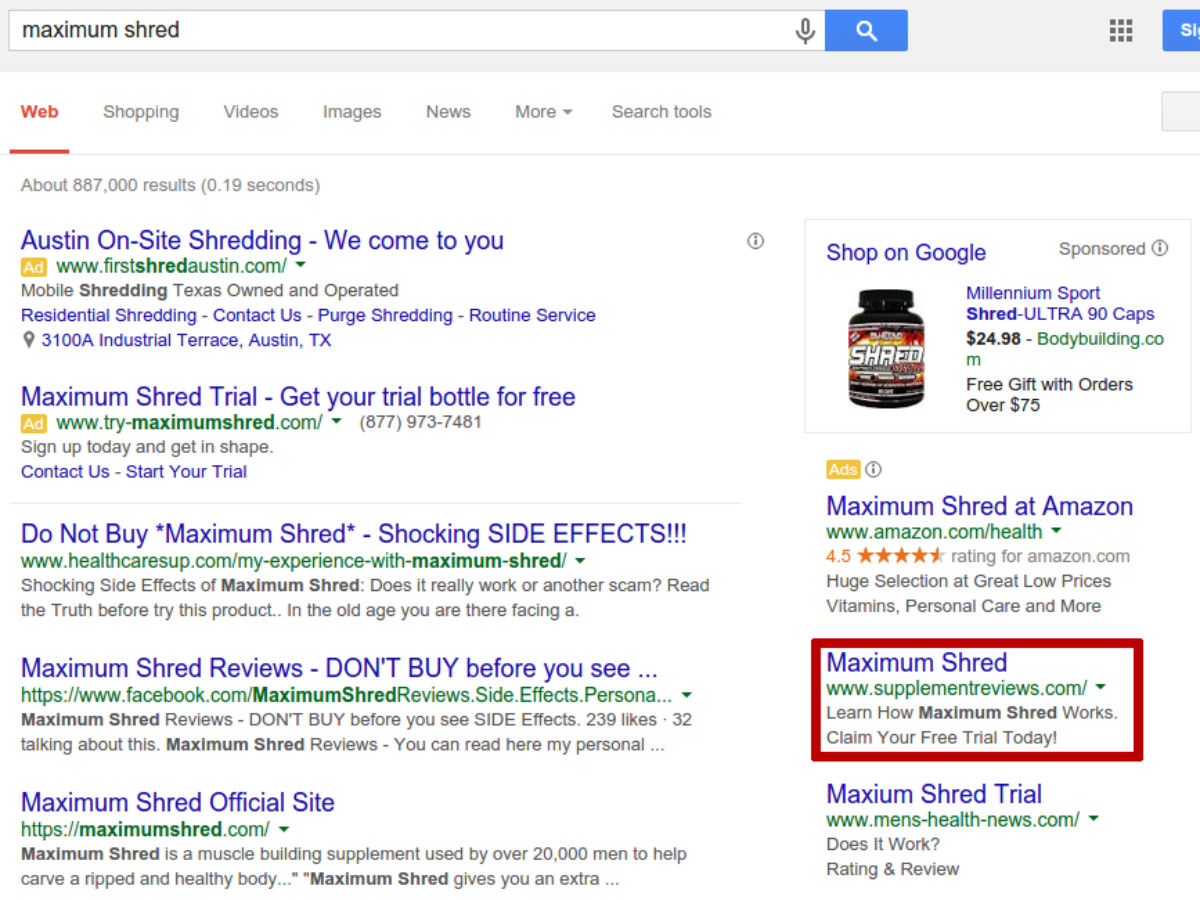 Maximum Shred Scam 87 Product With 4 Of Ingredients