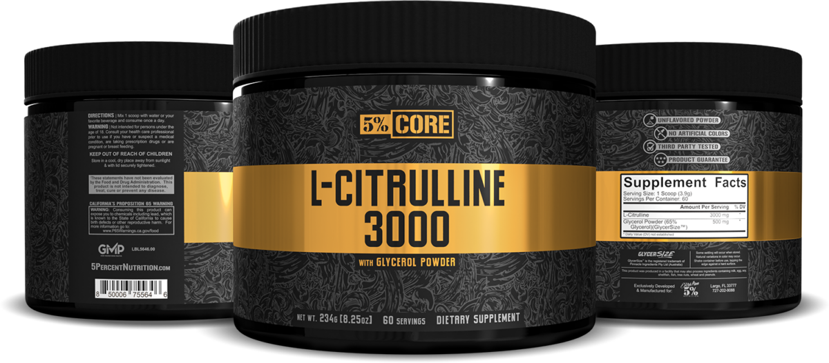 5 Nutrition Core LCitrulline 3000 Citrulline with a Hit of Glycerol