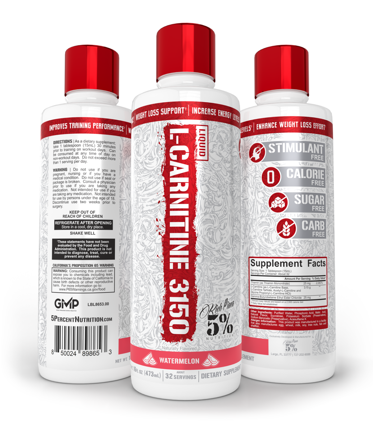 5 Nutrition Liquid LCarnitine 3150 The Rich Piana of Carnitine