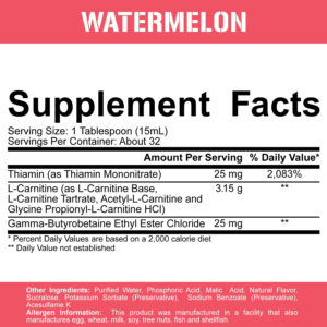 5% Nutrition Liquid L-Carnitine 3150 Ingredients