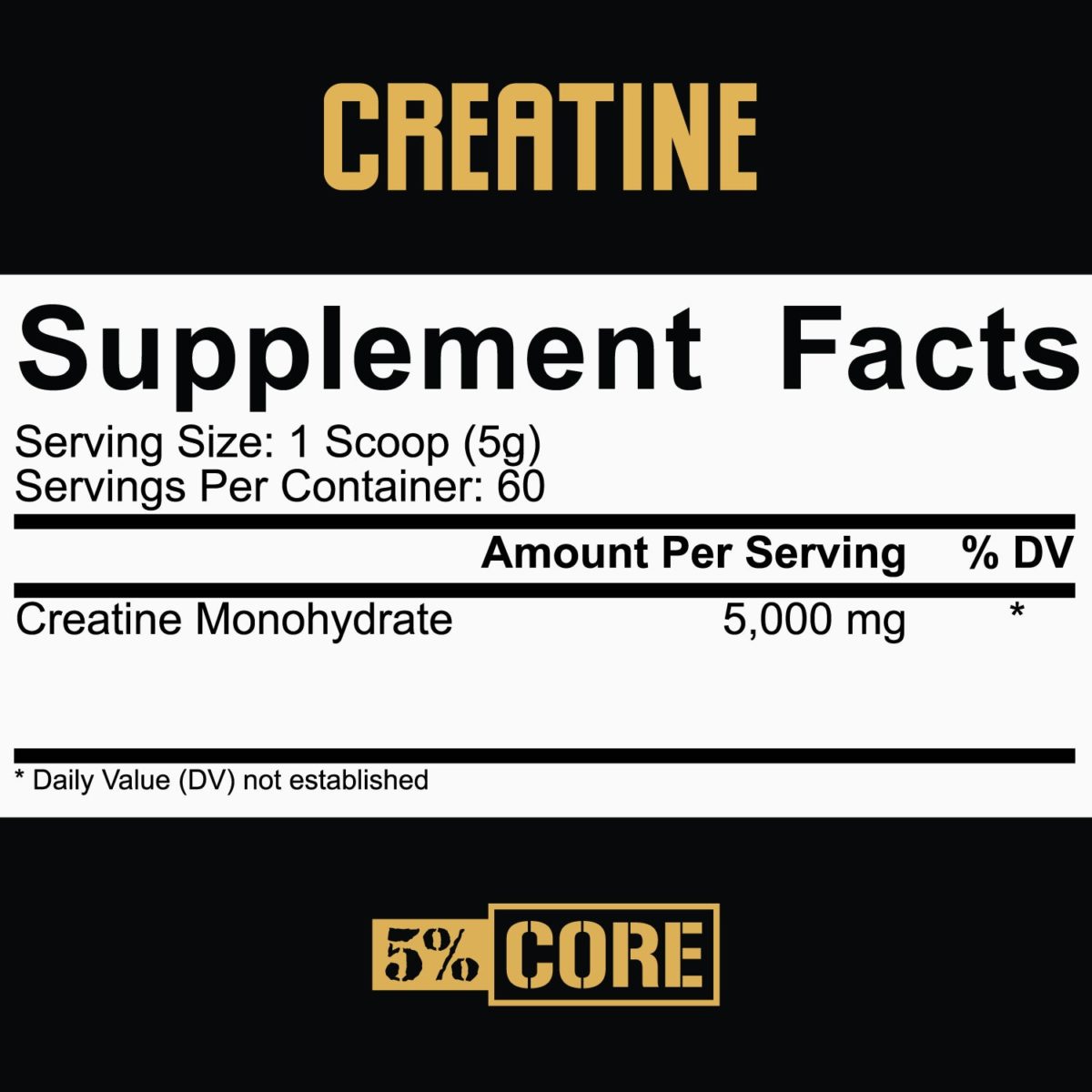 5% Nutrition Core Creatine: 5 Grams of Monohydrate for 5-Percenters