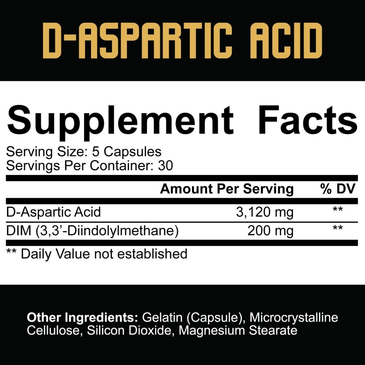 5% Nutrition D-Aspartic Acid: DAA and DIM for the Hormonal Win
