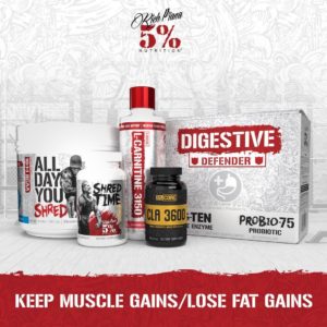 5% Nutrition Keep Muscle Gains Lose Fat Stack