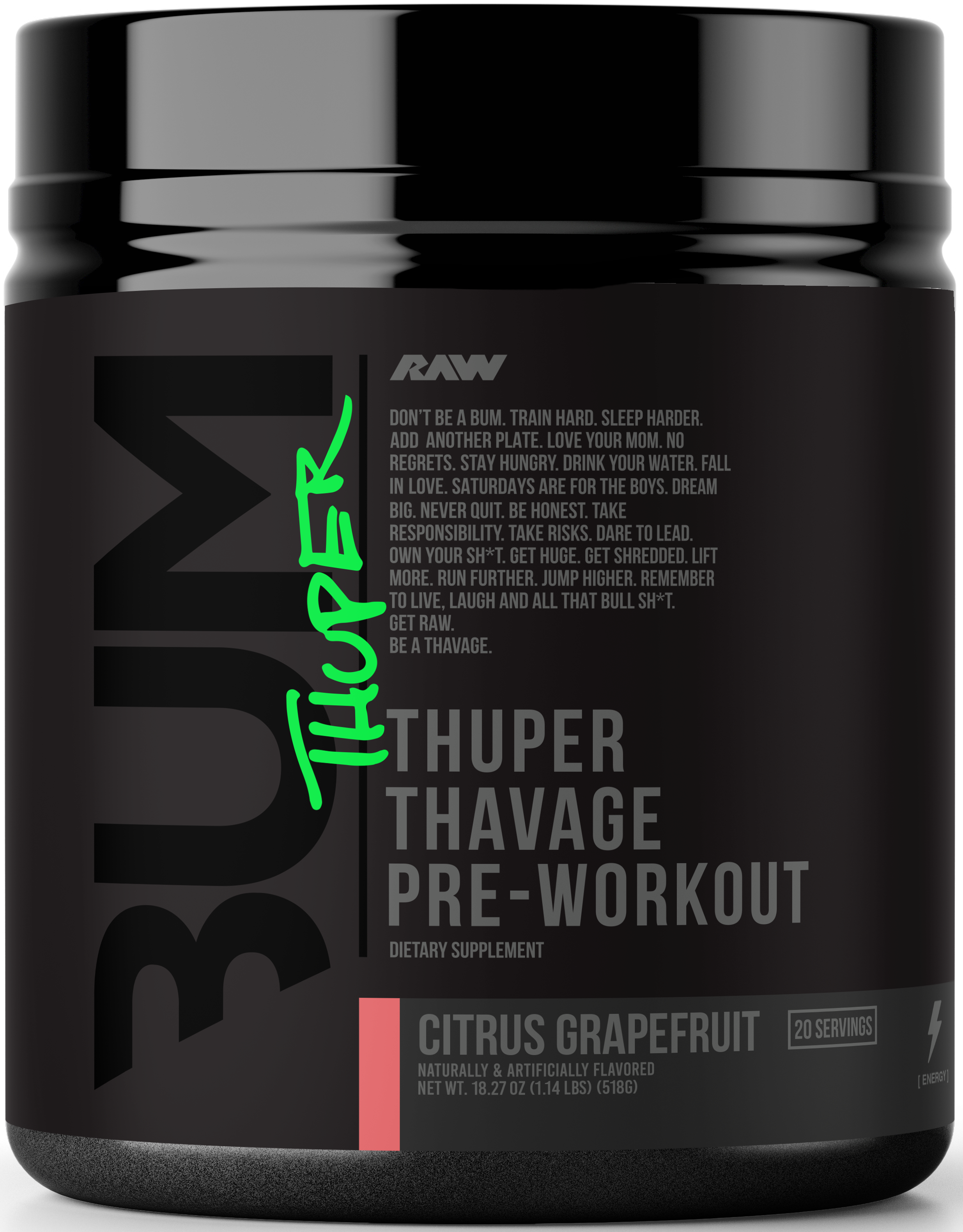 RAW Nutrition's CBUM Thuper Thavage Pre-Workout Out Now