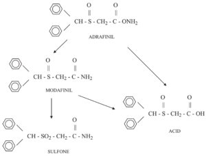 The metabolism of Adrafinil to Modafinil.<sup>[2]</sup>