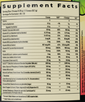 Advanced.GG Focus Strawbana Ingredients