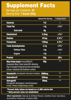 Alpha Lion G.O.A.TEIN Nutrition Facts