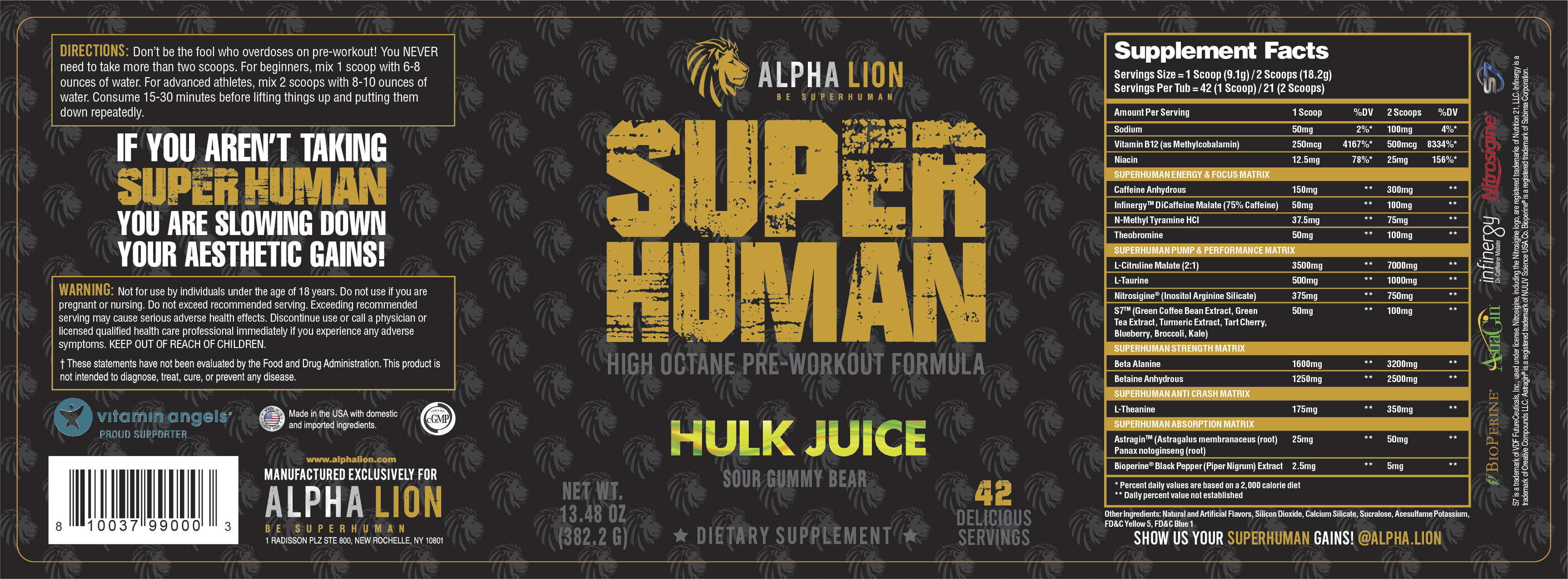 Alpha Lion SuperHuman Label