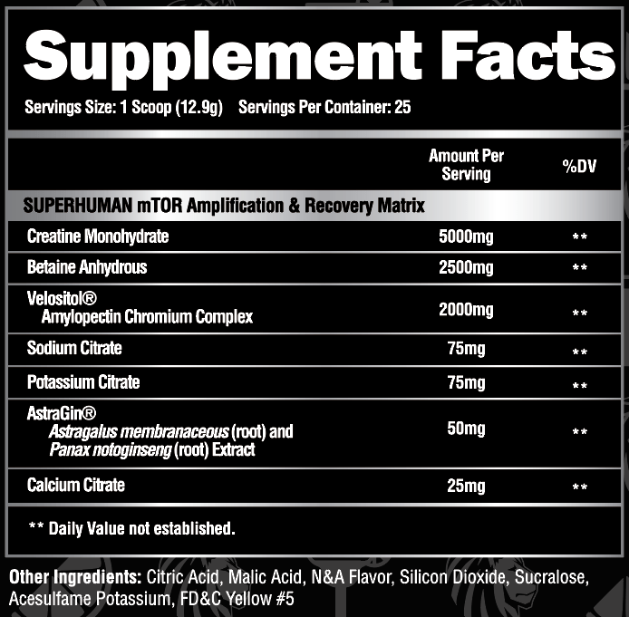 Alpha Lion SuperHuman Post Ingredients