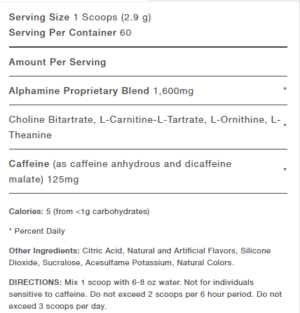 Alphamine Ingredients Updated