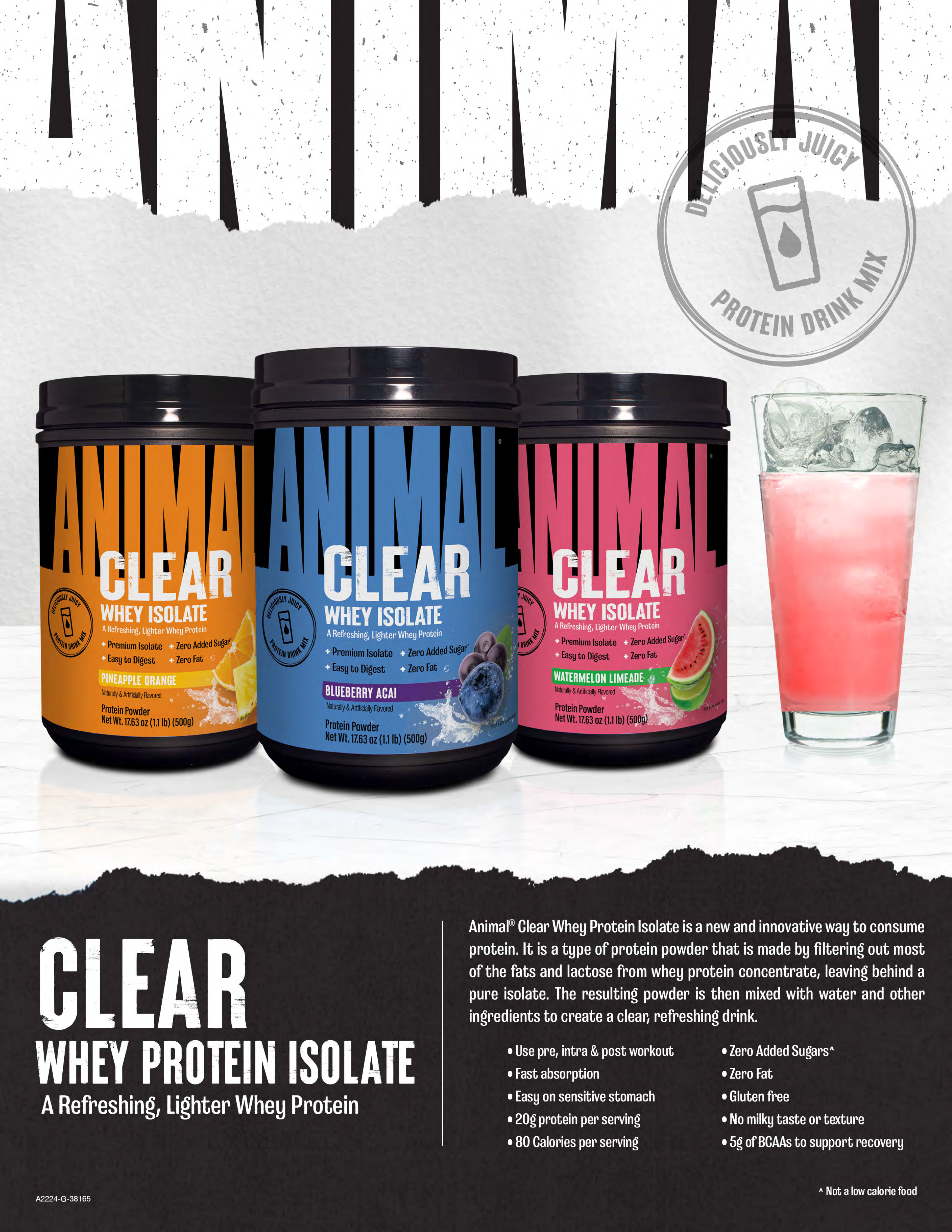 Animal Clear Whey Isolate: One Pager