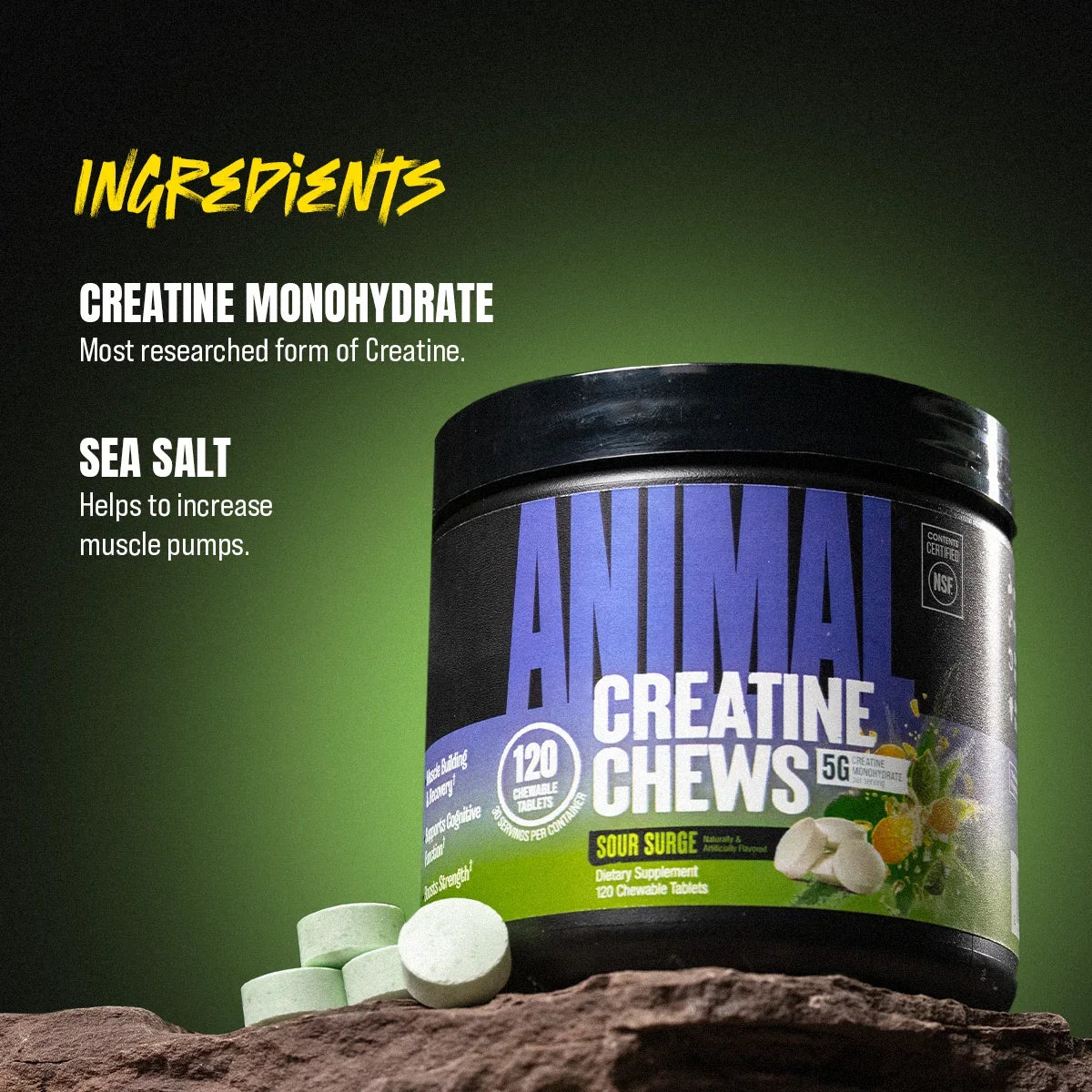 Animal Creatine Chews Sour Surge