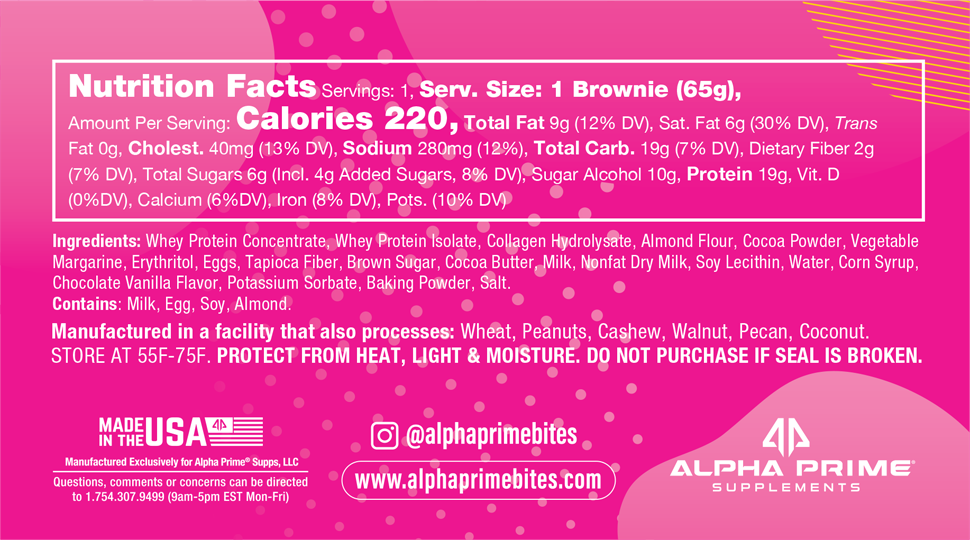 AP Prime Bites Protein Brownies Chocolate Glazed Donut Ingredients