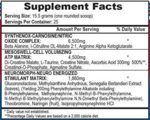 APS Mesomorph Senegalia Ingredients