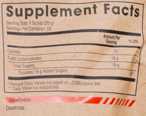 Arms Race Nutrition Dextrose Ingredients