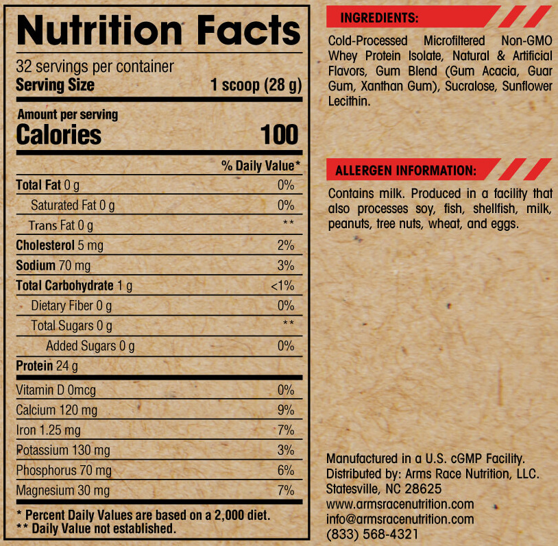 Arms Race Nutrition Elevation Ingredients