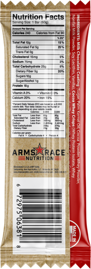 Arms Race Nutrition Foundation Bar Chocolate Label