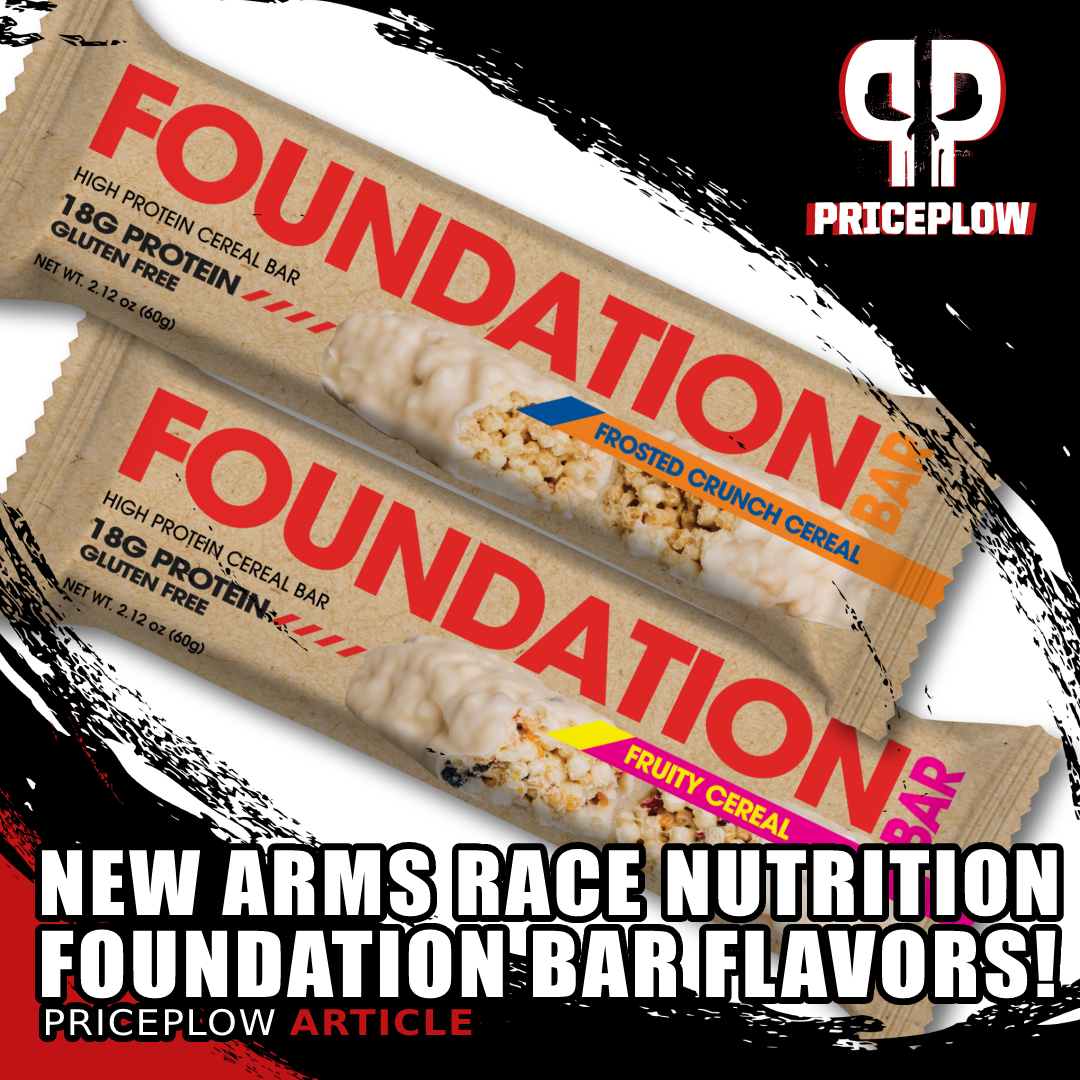 Arms Race Nutrition Foundation Bars Fruity Cereal and Frosted Crunch Cereal