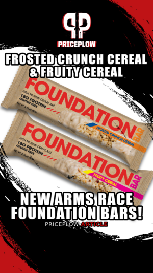 Arms Race Nutrition Foundation Bars Fruity Cereal and Frosted Crunch Cereal