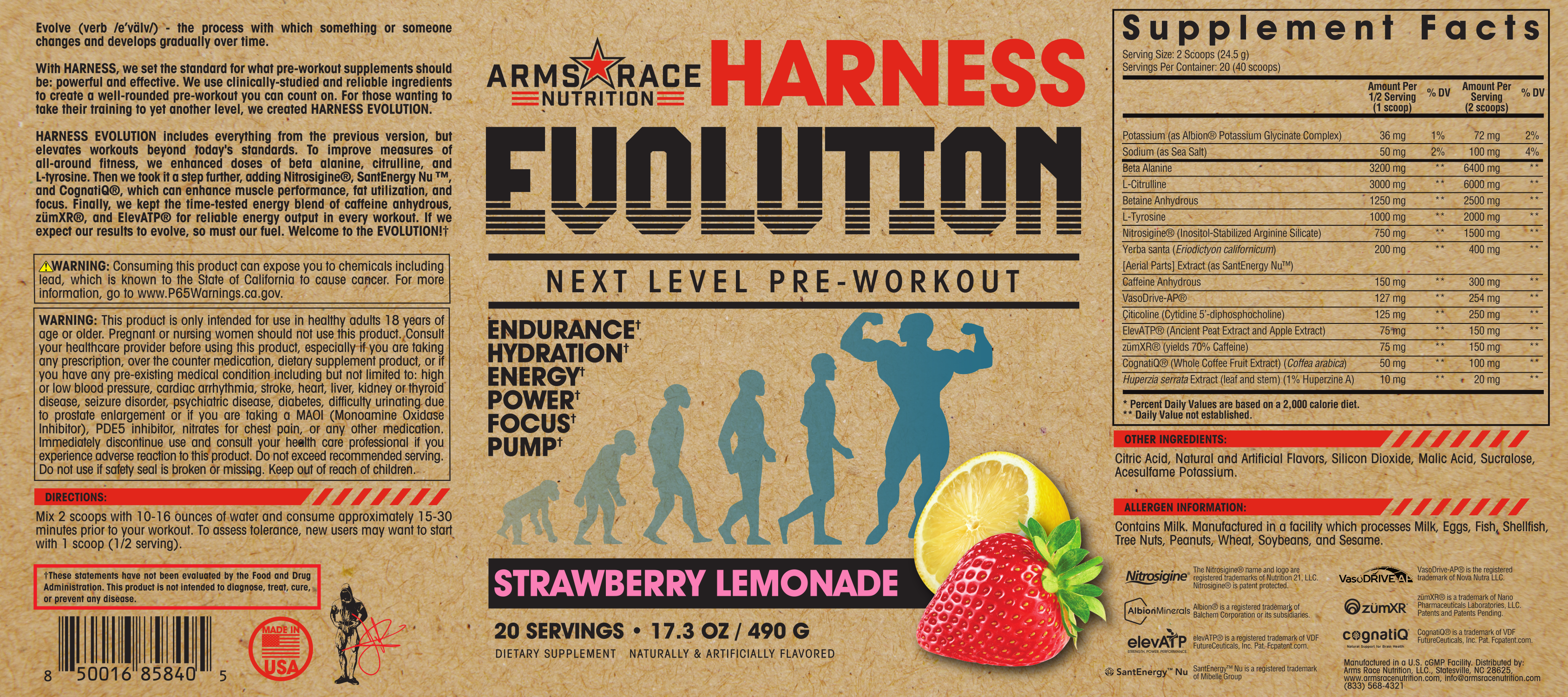 Arms Race Nutrition Harness Evolution Label