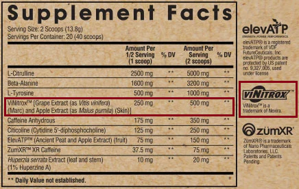 Arms Race Nutrition Ingredients - ViNitrox