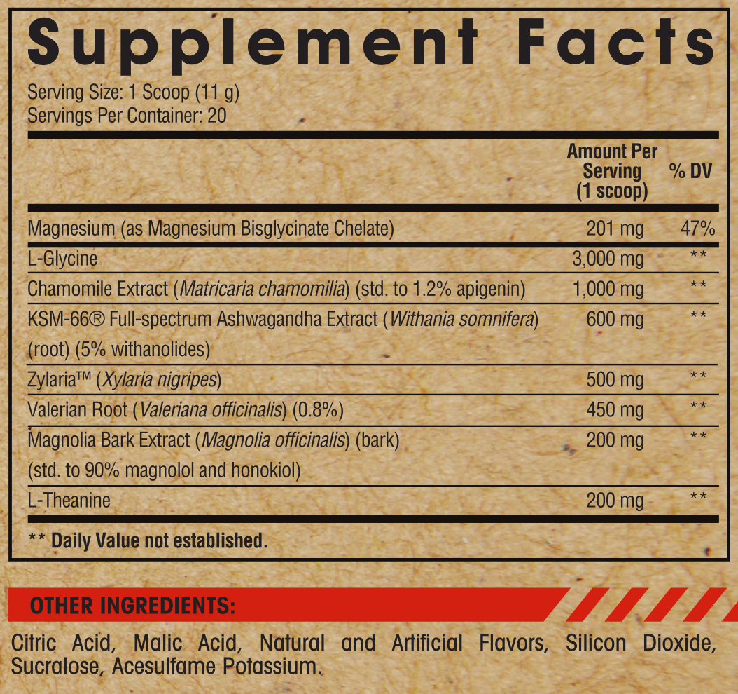 Arms Race Nutrition Nite Nite Ingredients