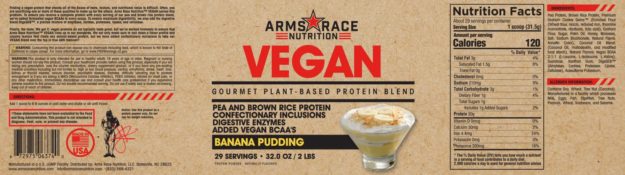 Arms Race Nutrition Vegan Label