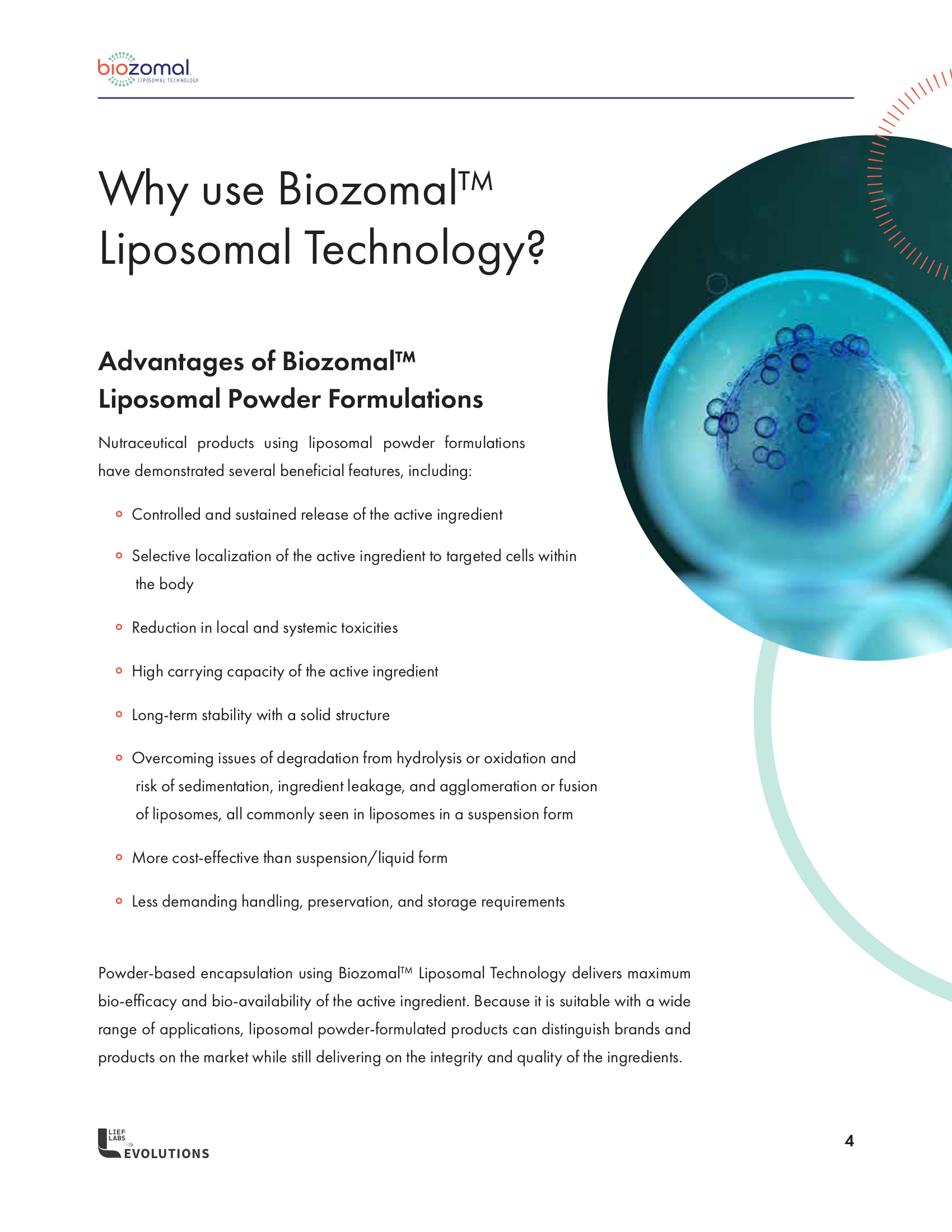 Biozomal Liposomal Technology Benefits