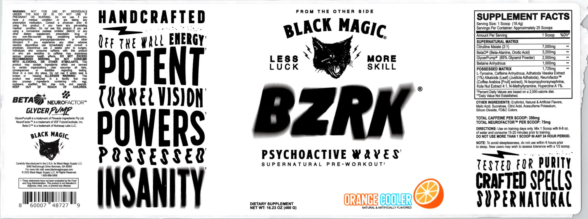 BZRK Orange Cooler Label