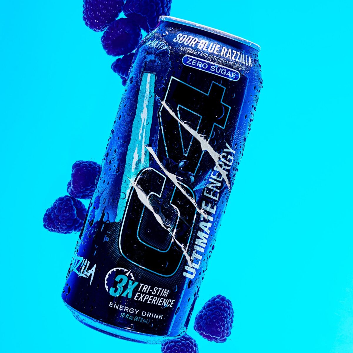 C4 Ultimate Energy x Godzilla: Sour Blue Razzilla Brings Monster