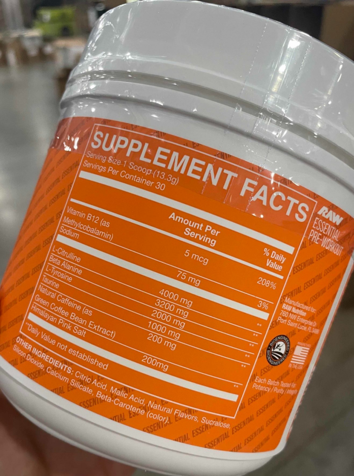 CBum Essential PreWorkout Just the Raw Essentials