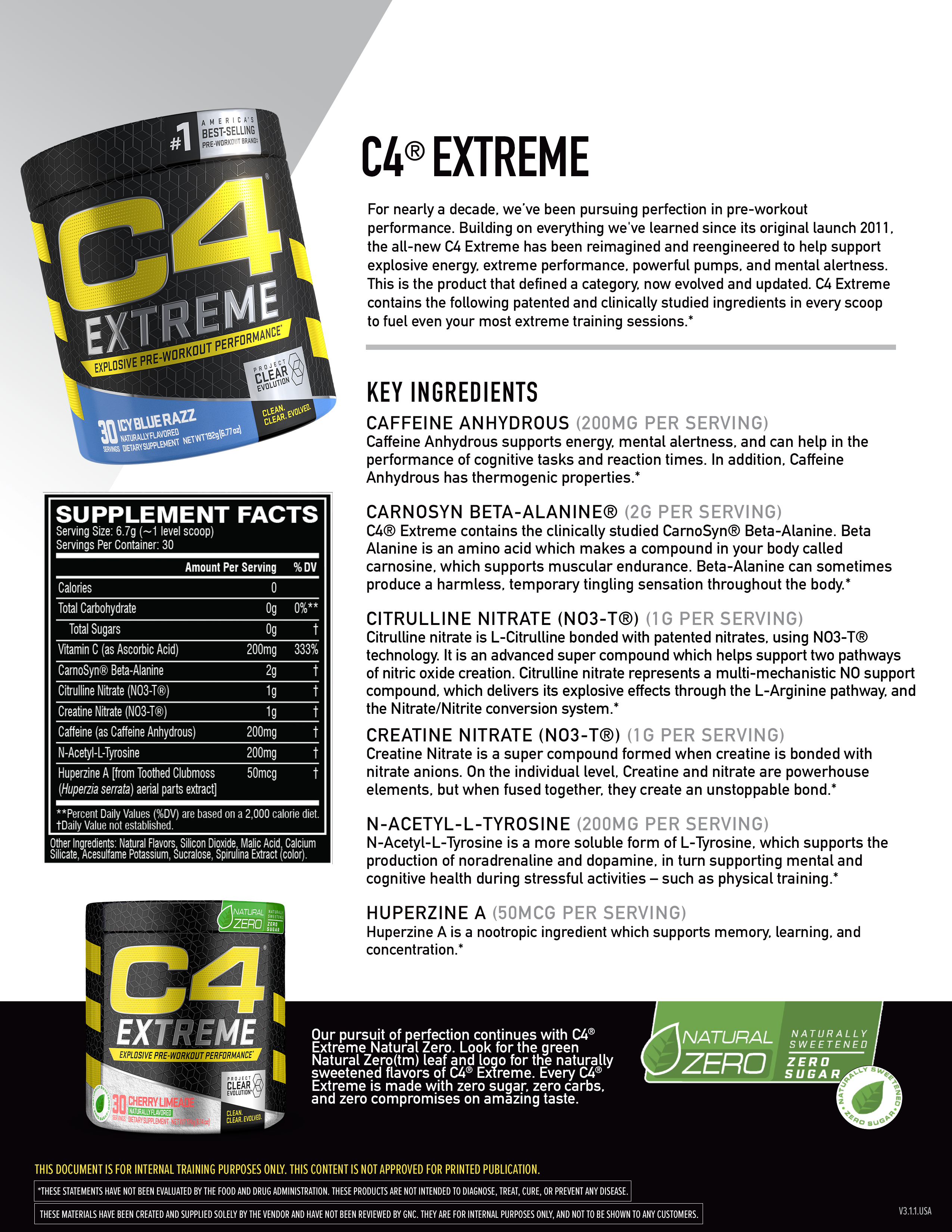 Cellucor C4 Extreme Specs