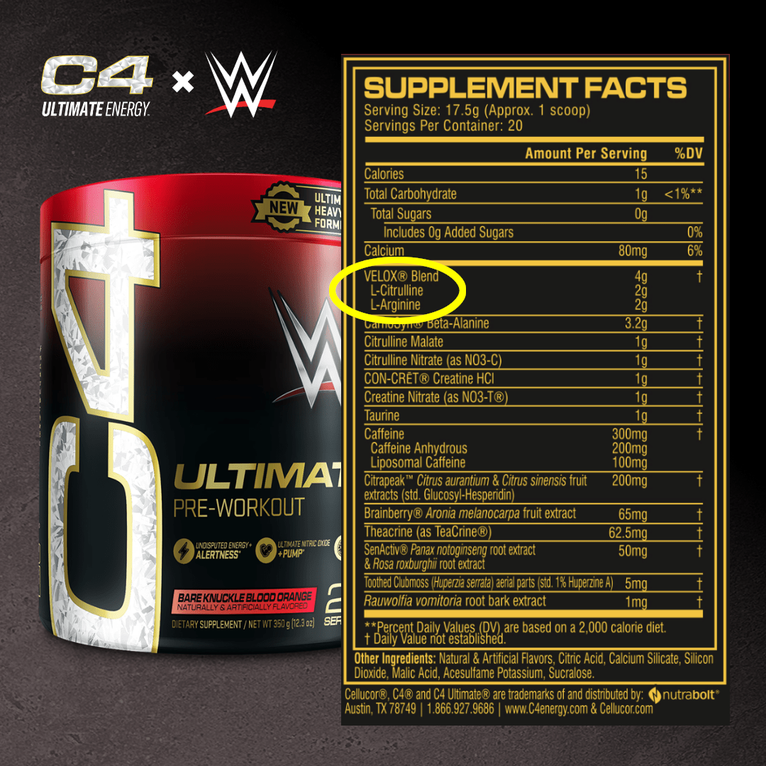Cellucor C4 Ultimate WWE uses Velox