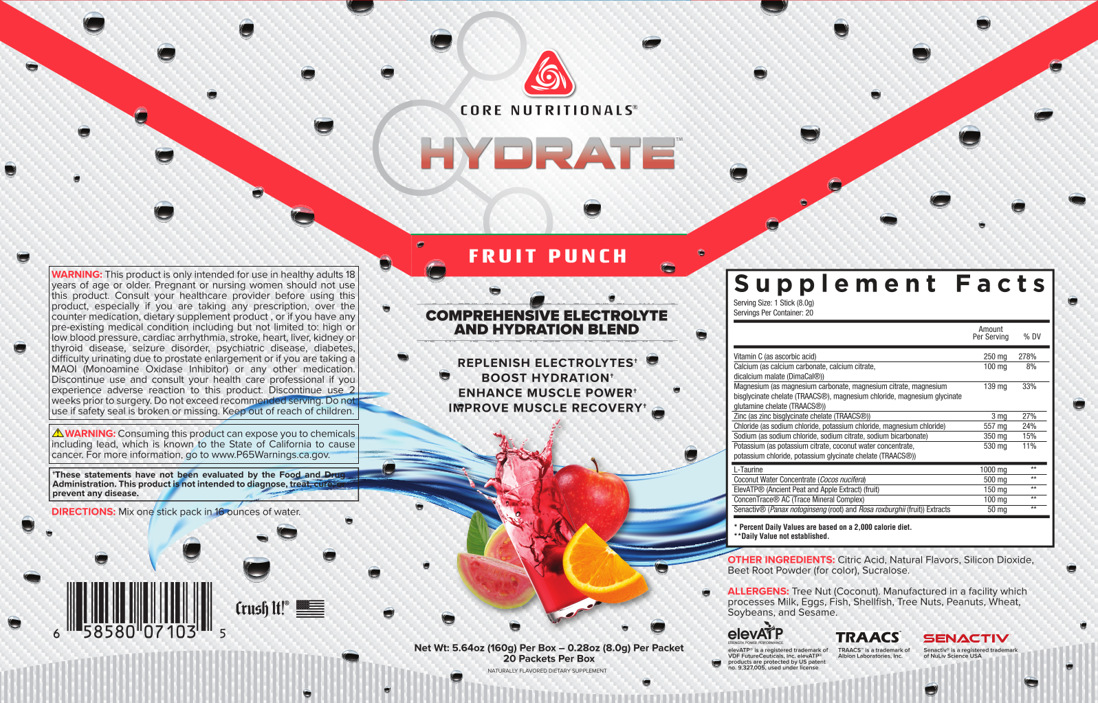 CORE Hydrate Display Label