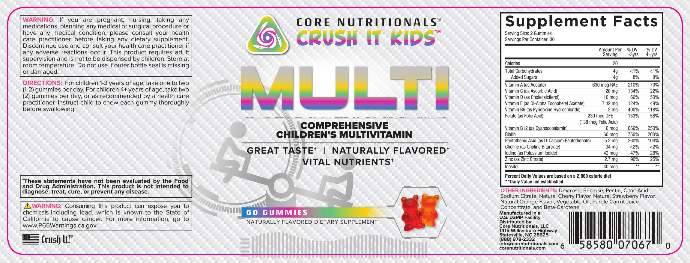 Core Nutritionals Crush It Kids Multi Label