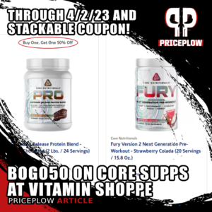 Core Nutritionals Vitamin Shoppe BOGO50 in Spring 2023