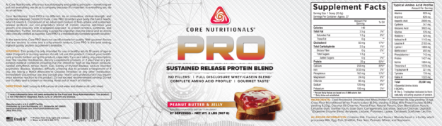 Core PRO Peanut Butter & Jelly Label