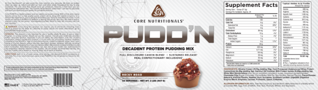 CORE PUDD'N Rocky Road Label