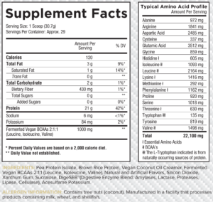 Core Vegan Nutrition Facts