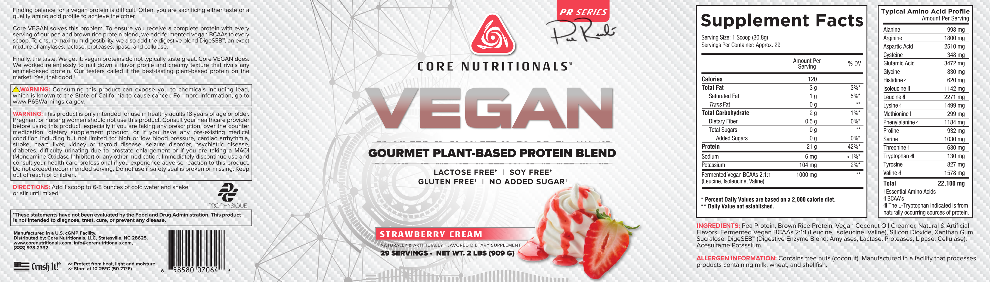 Core Vegan Strawberry Cream Bun Label