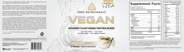 CORE Vegan Vanilla Créme Label