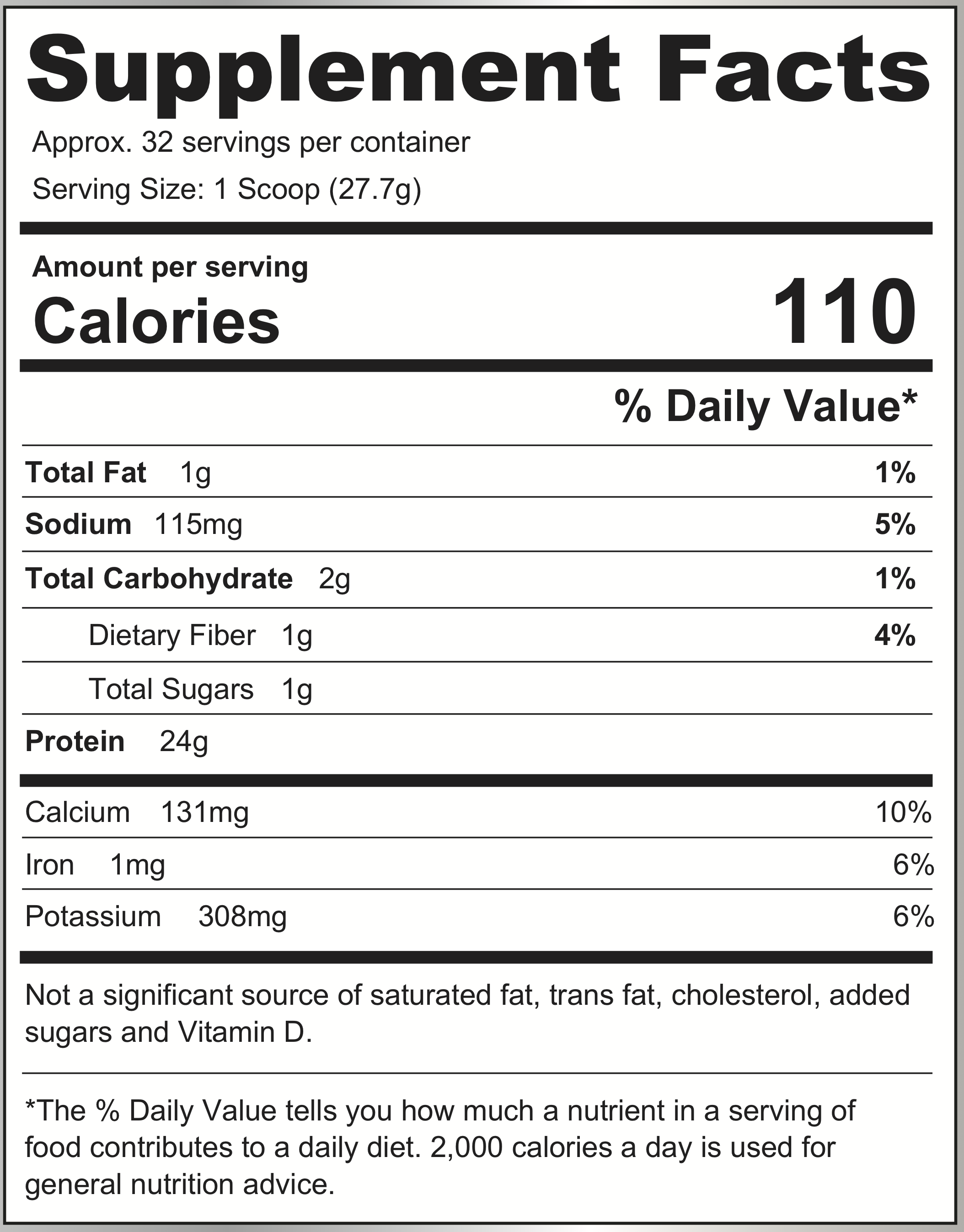 Cutler Nutrition Total ISO Nutrition Facts
