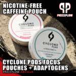 Cyclone Pods Focus Pouches: 50mg Guarana Caffeine + Five Adaptogens in a Nicotine-Free Pouch
