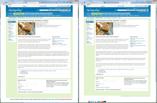 Daniel Armstrong DMAA Geranium Press Release Comparison in ChemistryViews