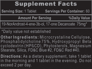 The Decabolin Ingredients. On the labels, note the 