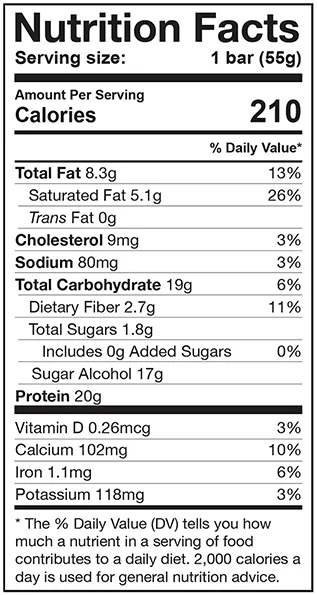 Dedicated Nutrition Crisp Bar Nutrition Facts