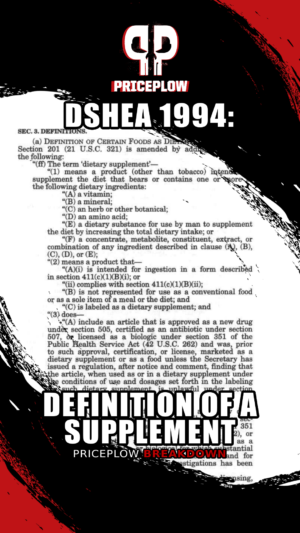DSHEA 1994: Definition of a Supplement