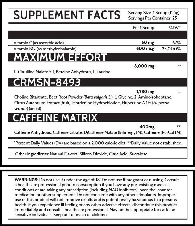 DVST8 CRIMSON Pre Workout Inspired Gets Streamlined