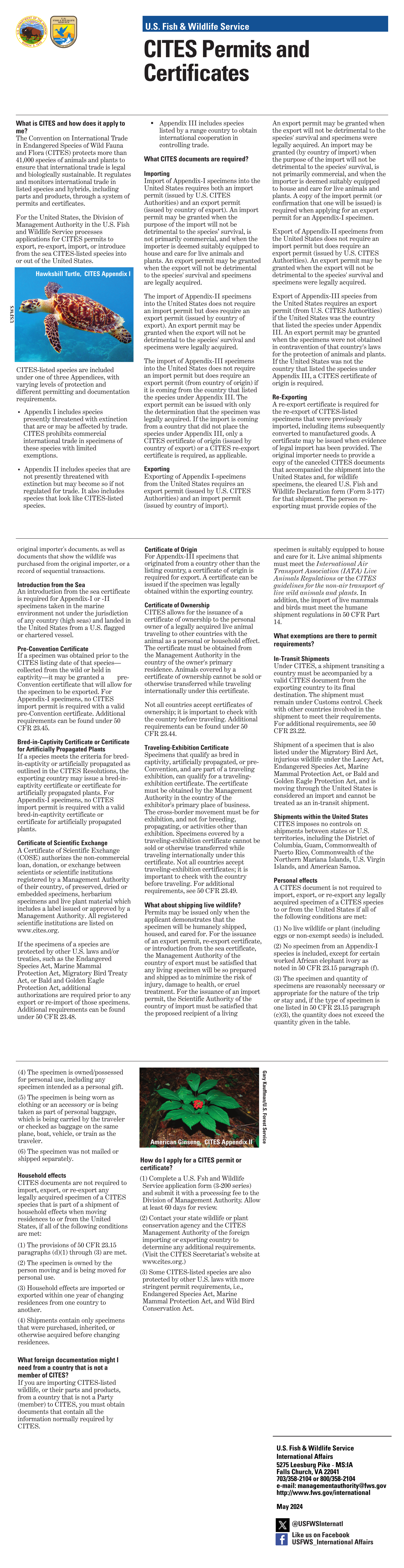 U.S. Fish & Wildlife Service documentation outlining the CITES permit requirements that prompted NNB Nutrition's pivot from RhodioPrime 6X to SalidroPURE.